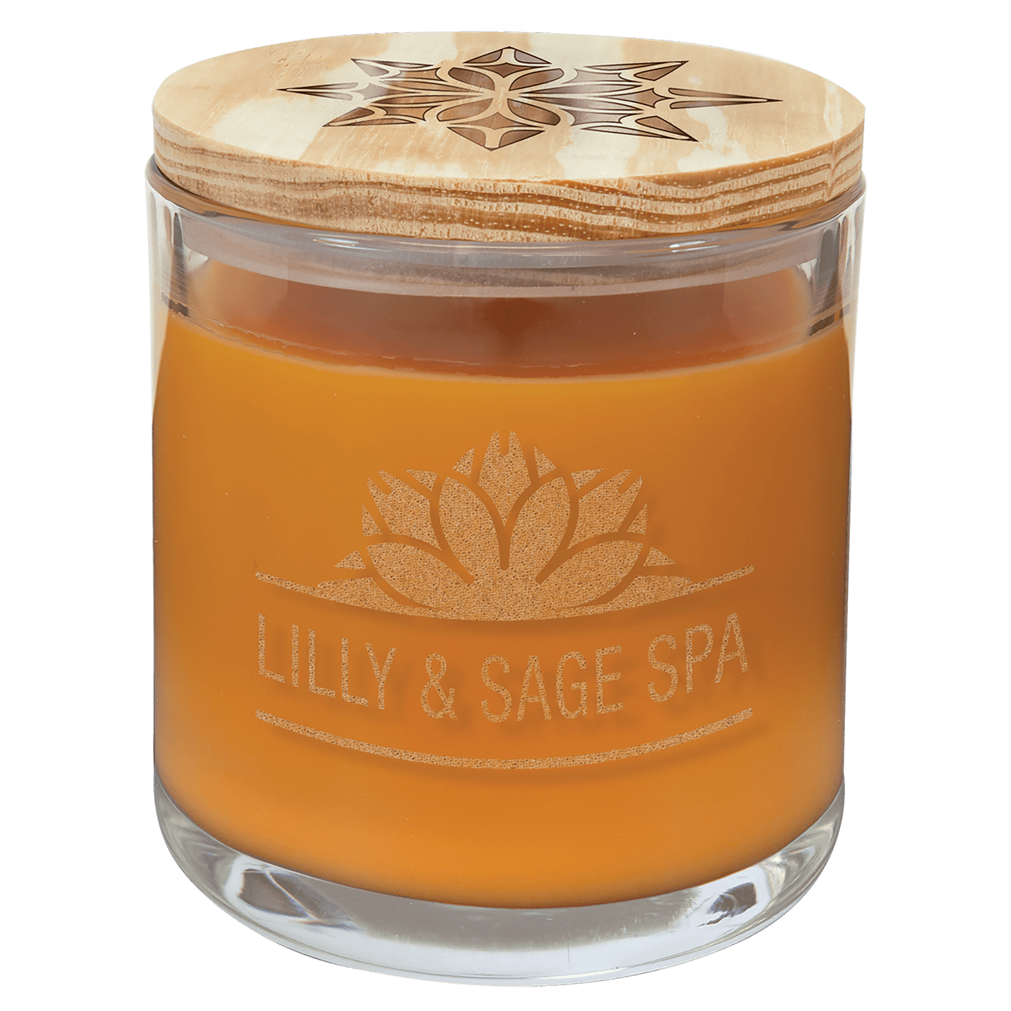 14 oz. Bright Citrus Candle in a Glass Holder with Wood Lid