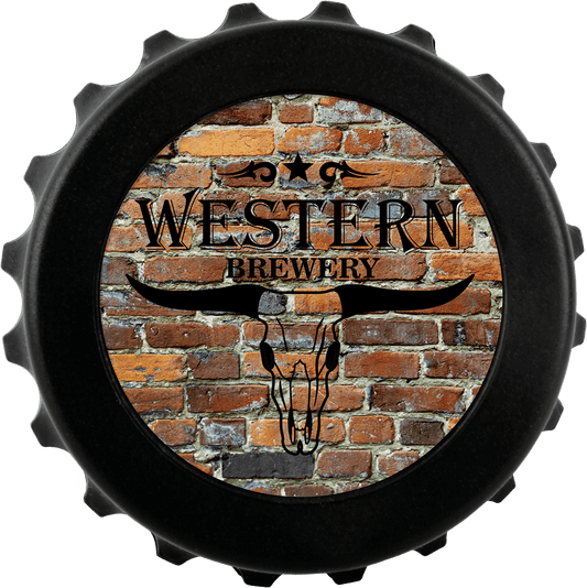 3" Black Magnetic Bottle-Cap Shaped Opener w/2" Insert Area/Insert Not Included