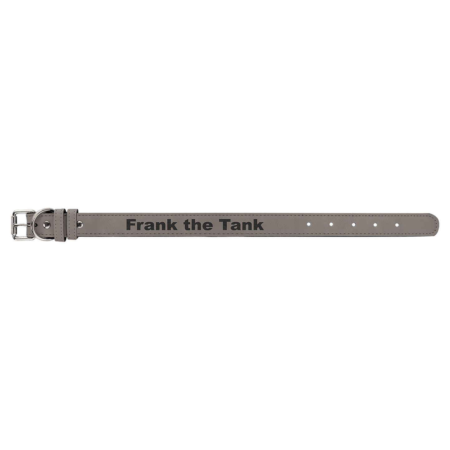 Gray Medium 19" x 1" Laserable Leatherette Dog Collar