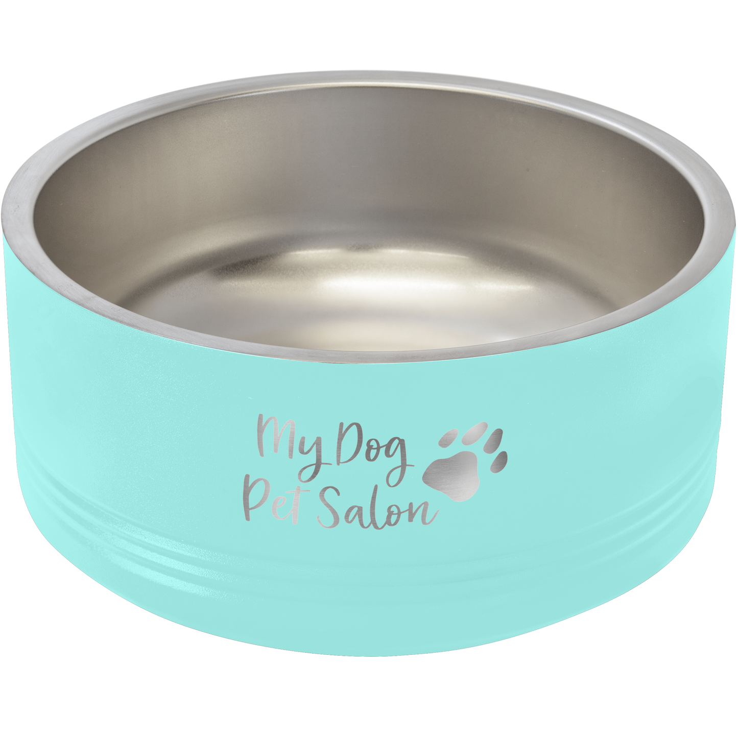 Medium Personalized Stainless Steel Pet Bowl – Custom Engraved Polar Camel Dog & Cat Bowl with Non-Slip Base