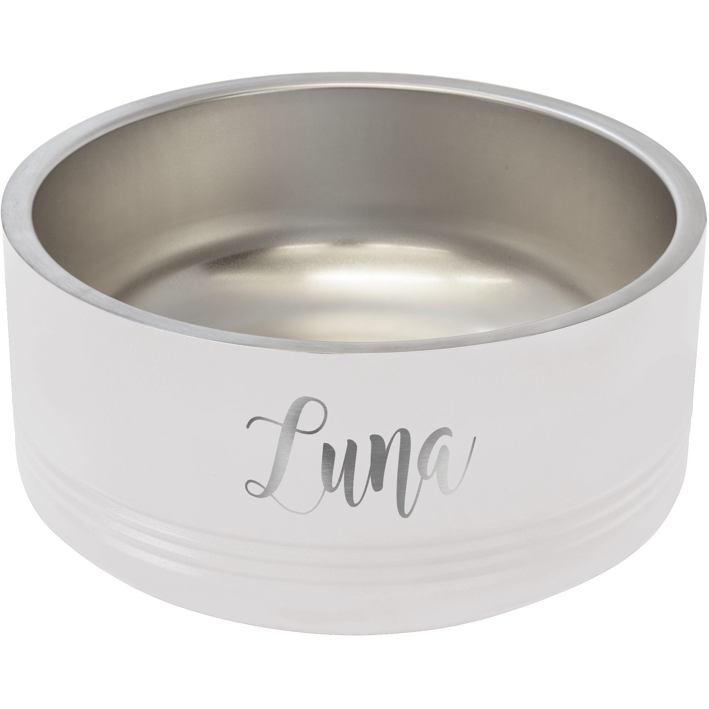 Medium Personalized Stainless Steel Pet Bowl – Custom Engraved Polar Camel Dog & Cat Bowl with Non-Slip Base