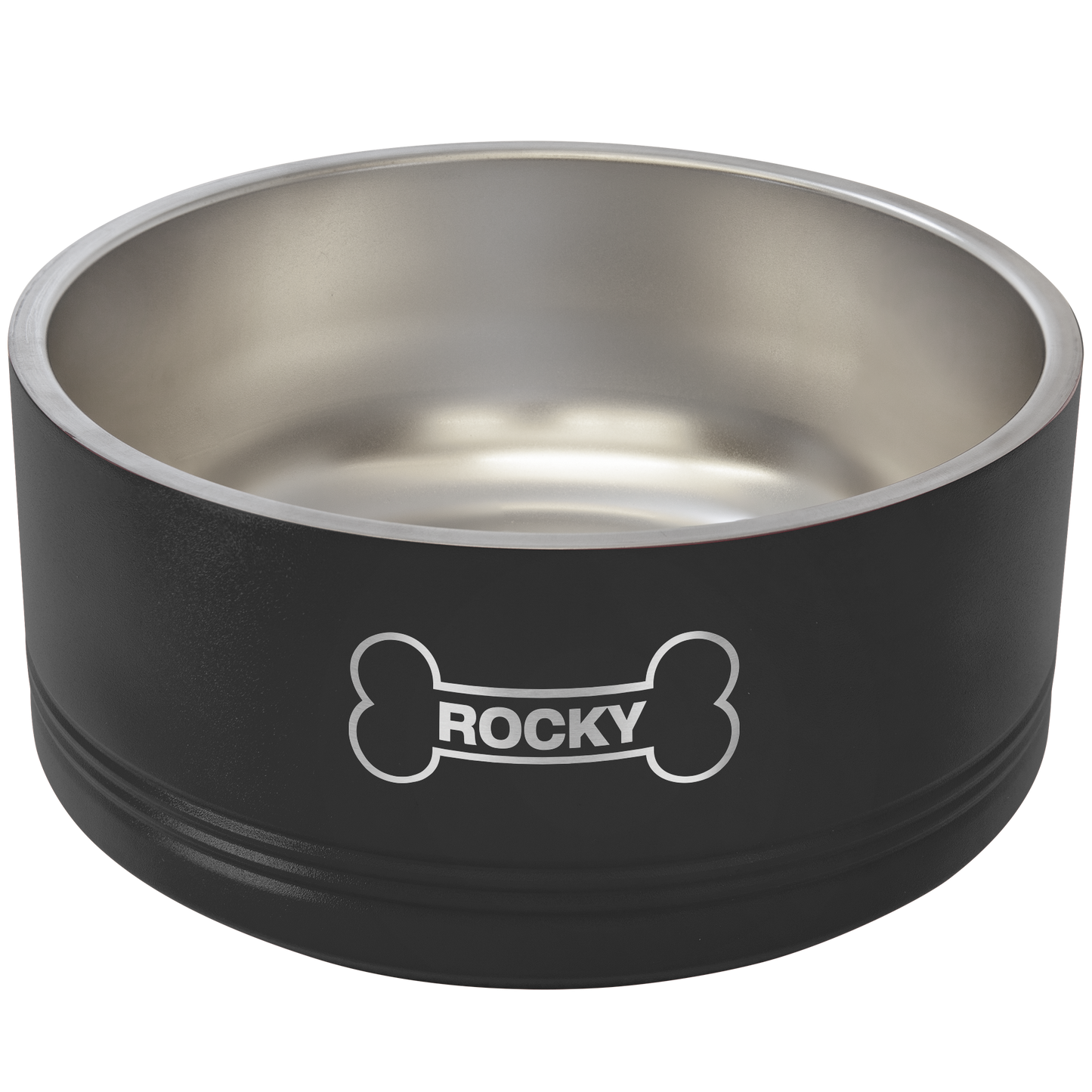 Large Personalized Stainless Steel Pet Bowl – Custom Engraved Polar Camel Dog & Cat Bowl with Non-Slip Base