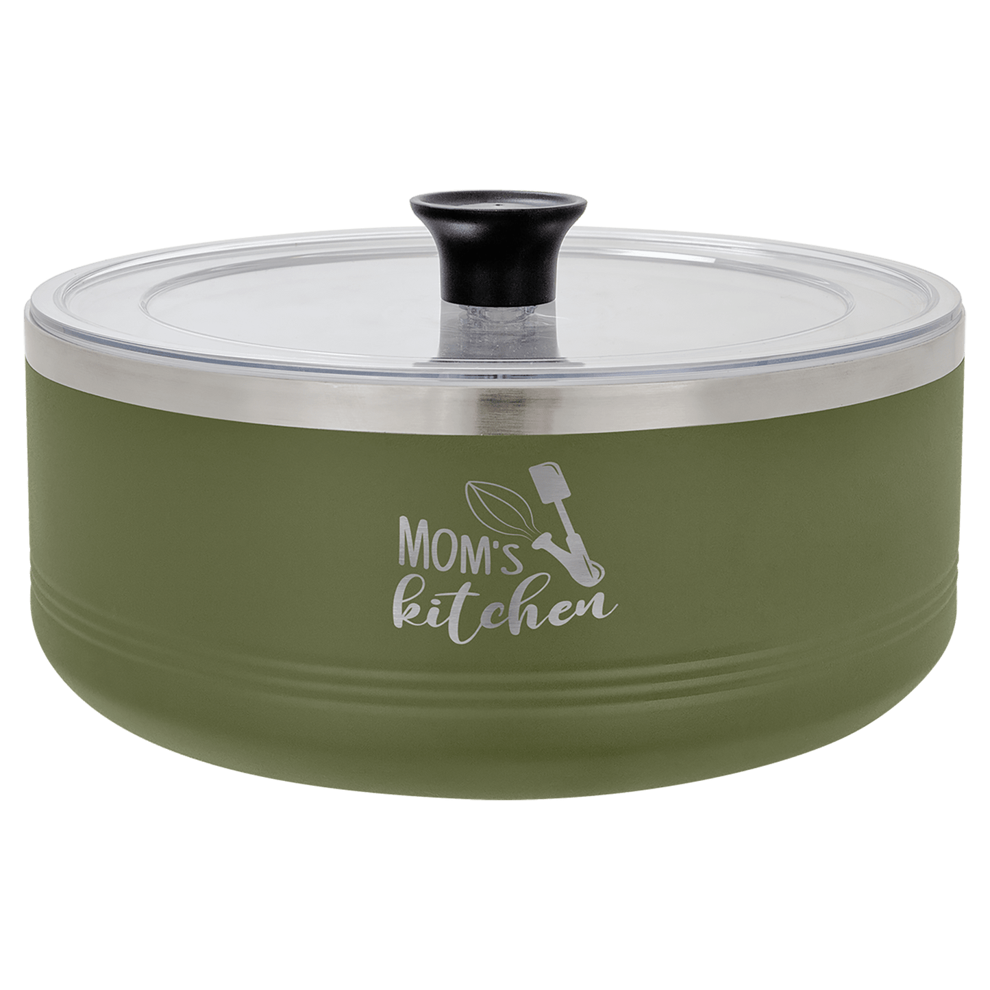 Olive Green Polar Camel 3 Quart Serving Bowl with Lid