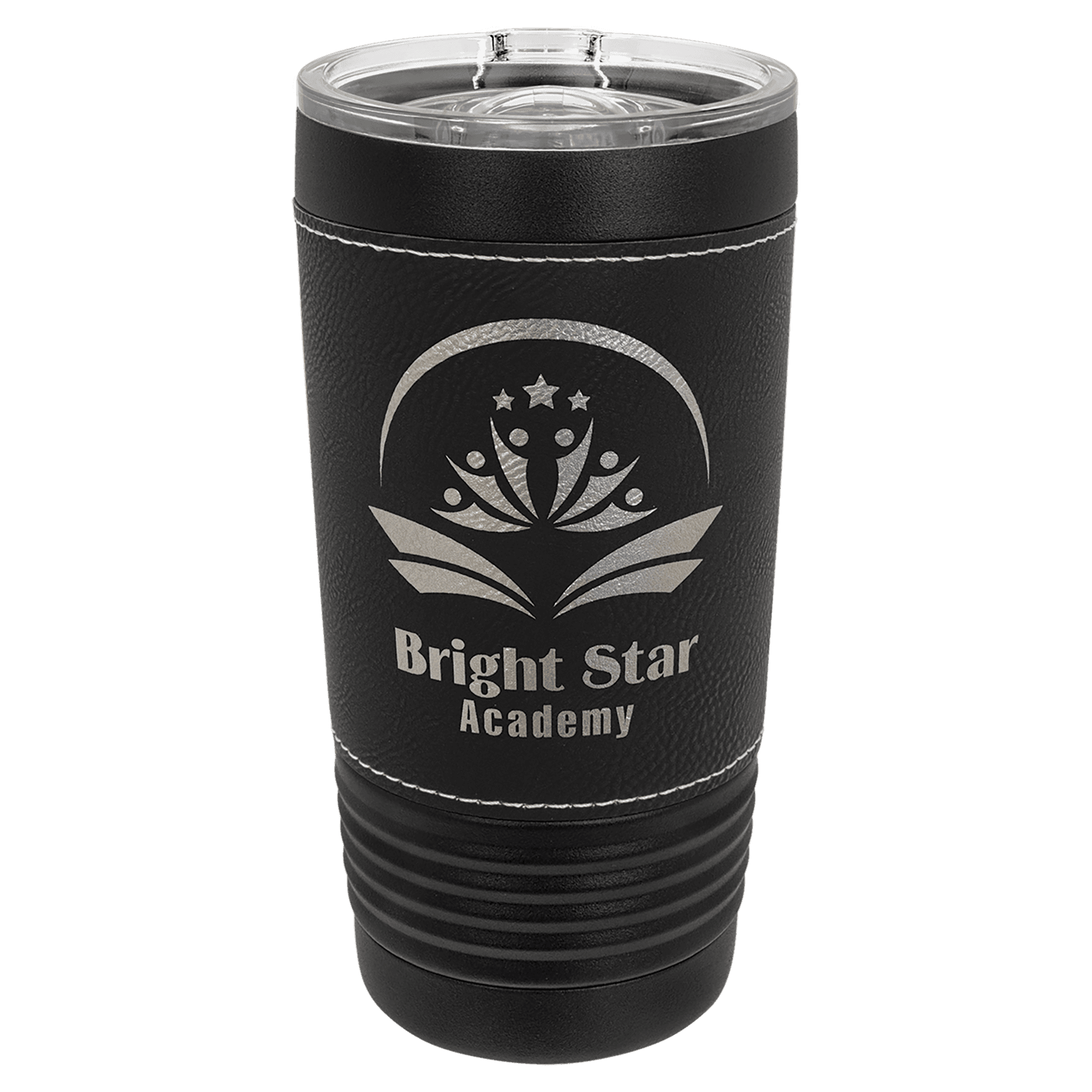 Black Black Silver Polar Camel 20 oz. Leatherette Tumbler with Slider Lid