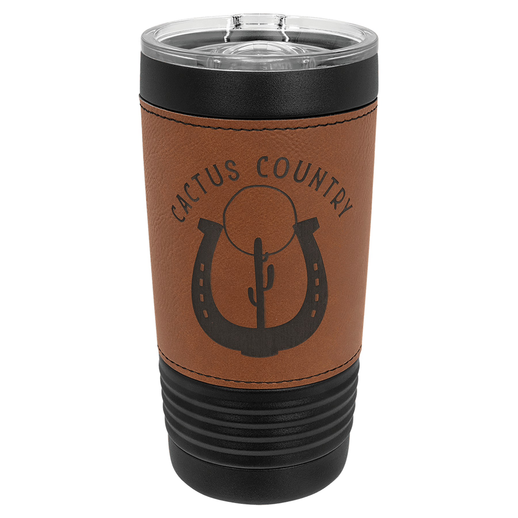 Black Rawhide Polar Camel 20 oz. Leatherette Tumbler with Slider Lid
