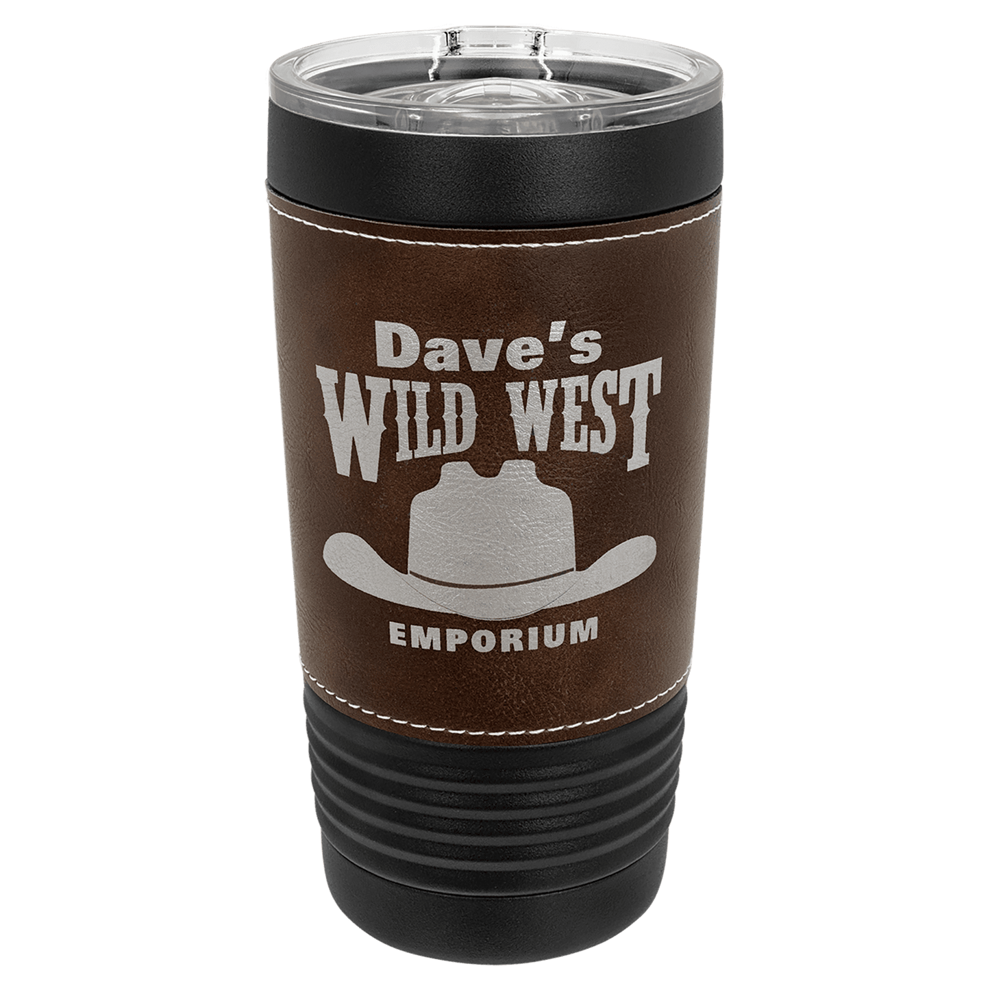 Black Rustic Polar Camel 20 oz. Leatherette Tumbler with Slider Lid