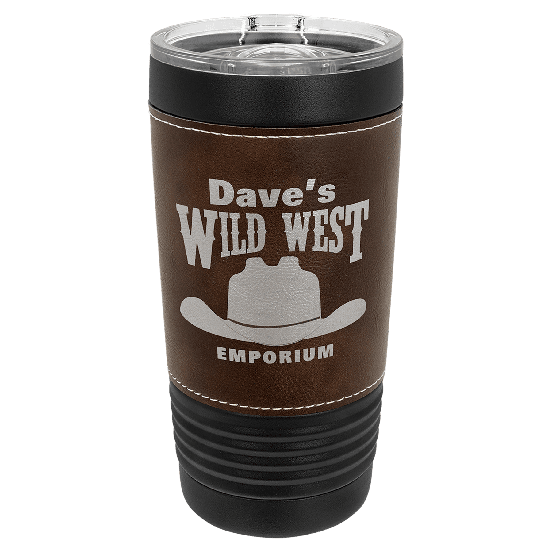 Black Rustic Polar Camel 20 oz. Leatherette Tumbler with Slider Lid