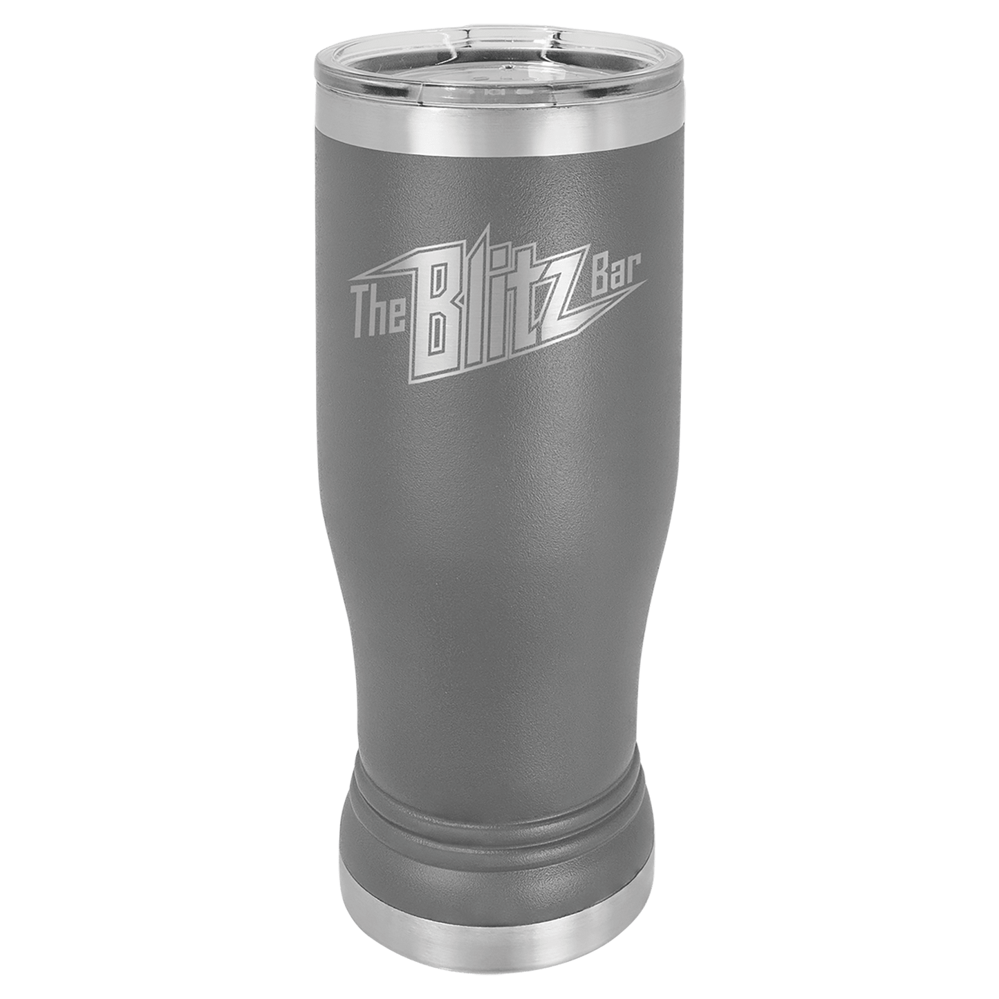 Dark Gray 14 oz. Pilsner with Clear Polar Camel Lid