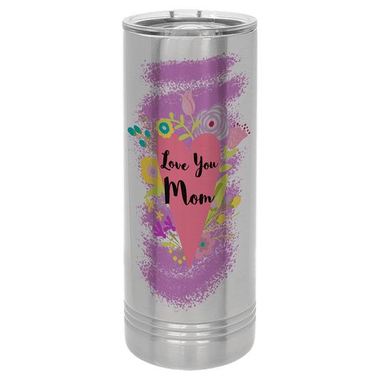 Stainless Steel Polar Camel 22 oz. Sublimatable Skinny Tumbler with Slider Lid