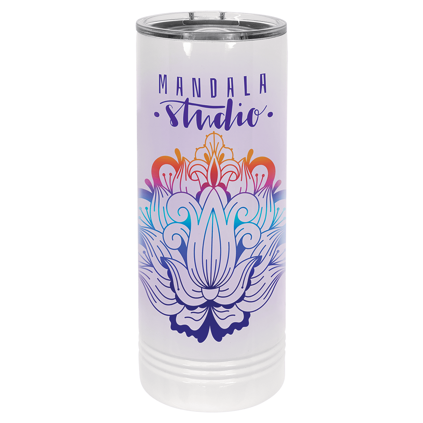 White Polar Camel 22 oz. Sublimatable Skinny Tumbler with Slider Lid